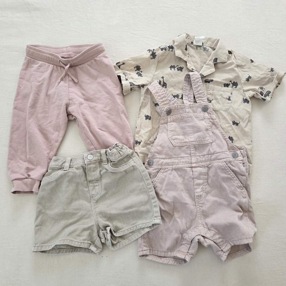 H&m Bundle Neutral Beige Baby Toddler Matching Outfit Set 12 Months